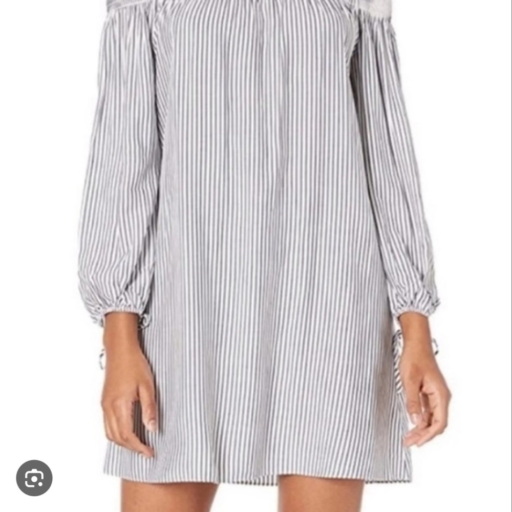 Jack by BB Dakota Black and White Striped Dress medium